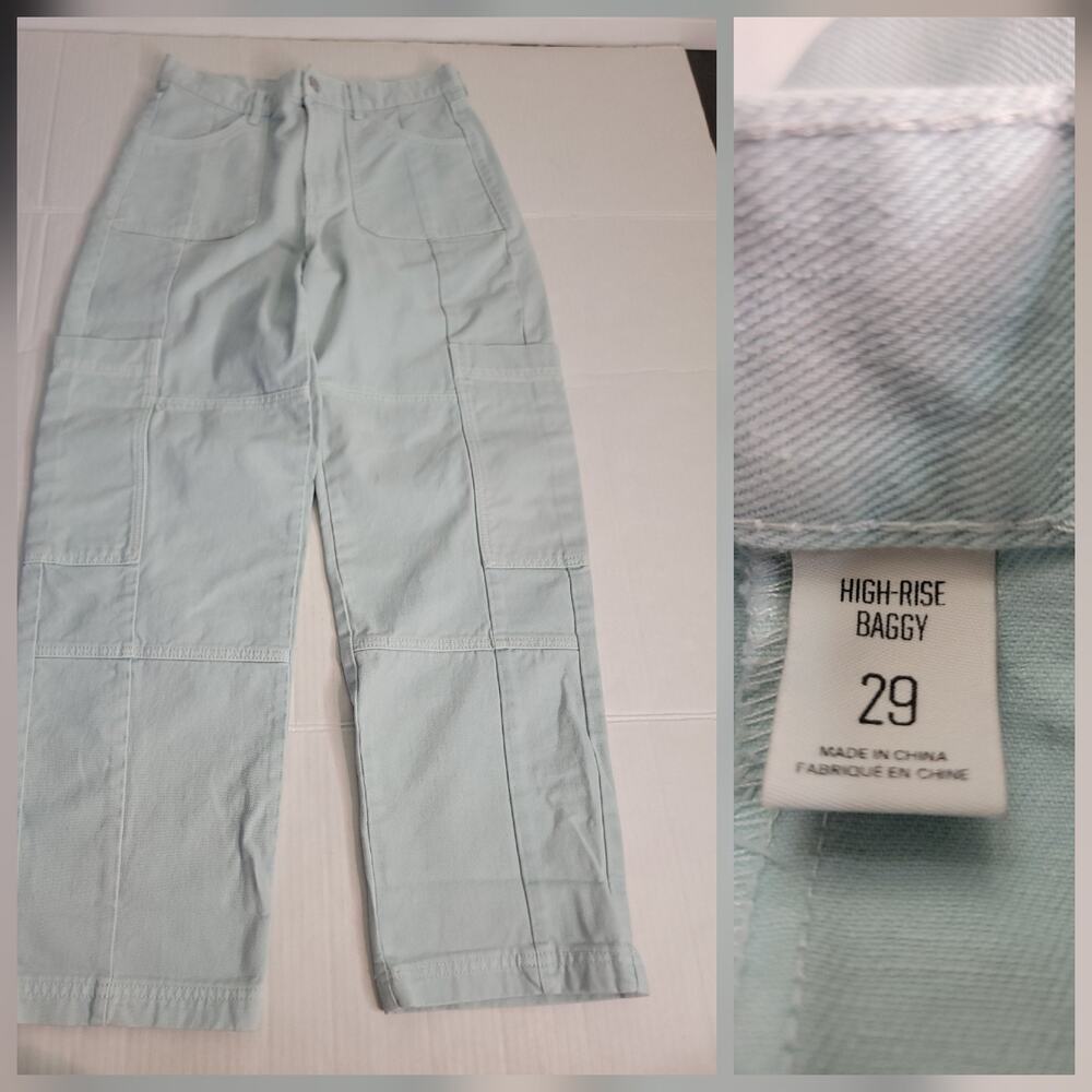 BDG Jeans Womens Sz 29 High Rise Baggy Cargo Straight 100% Cotton Y2K 90's